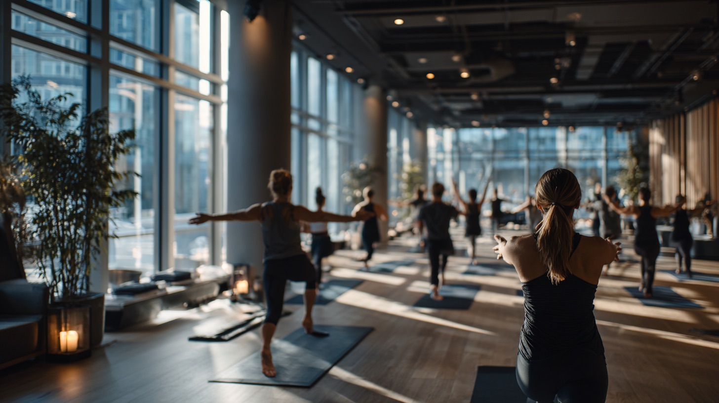 A guided group movement class in a bright studio